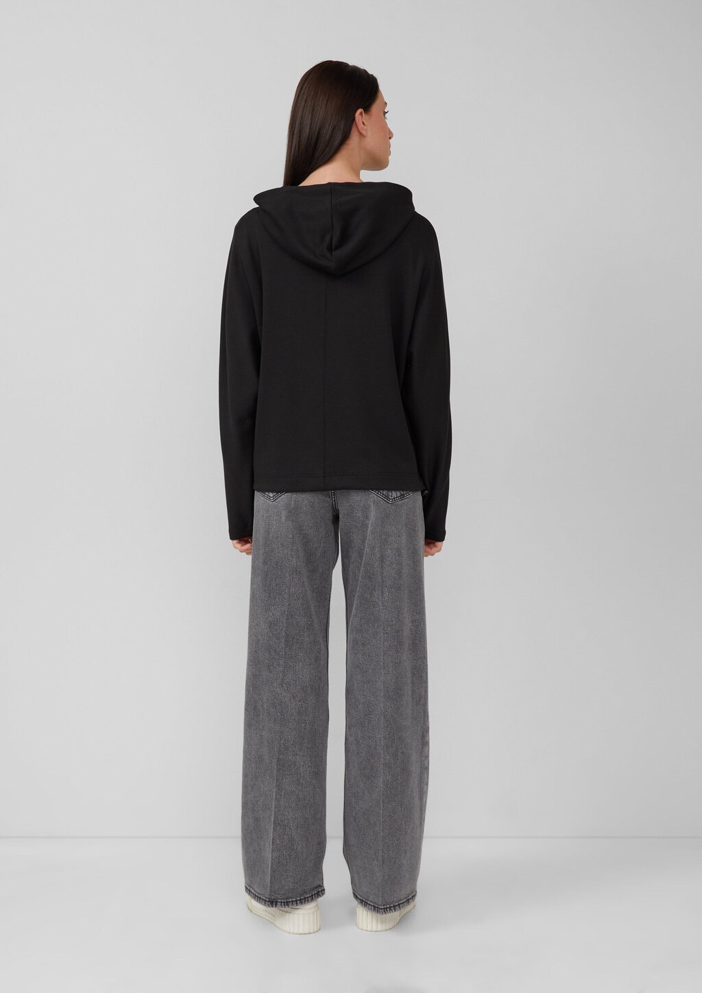 Scuba-Hoodie mit Fledermausärmeln und regulierbarem Saum