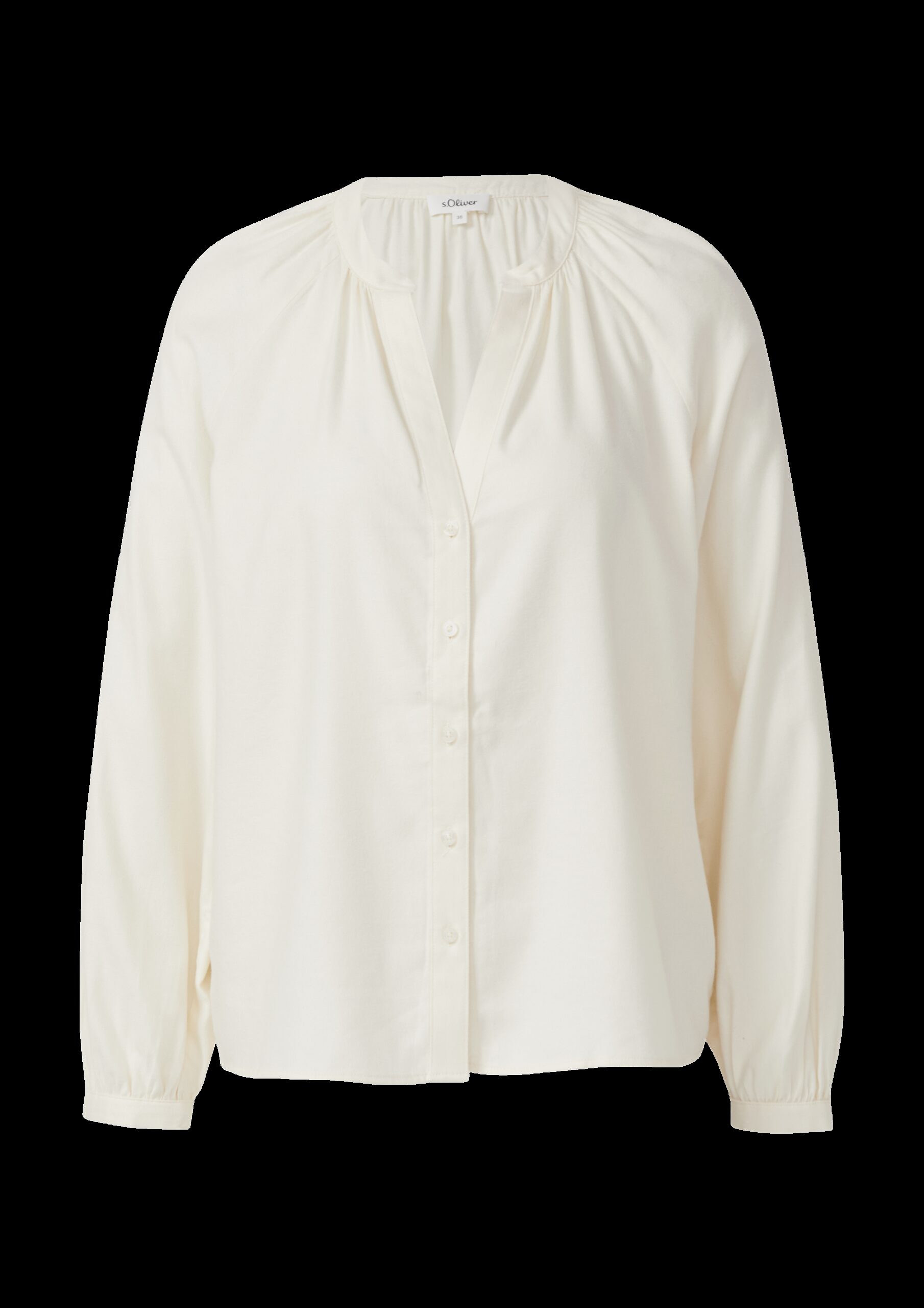 Flanell-Bluse im Relaxed Fit mit Raffung