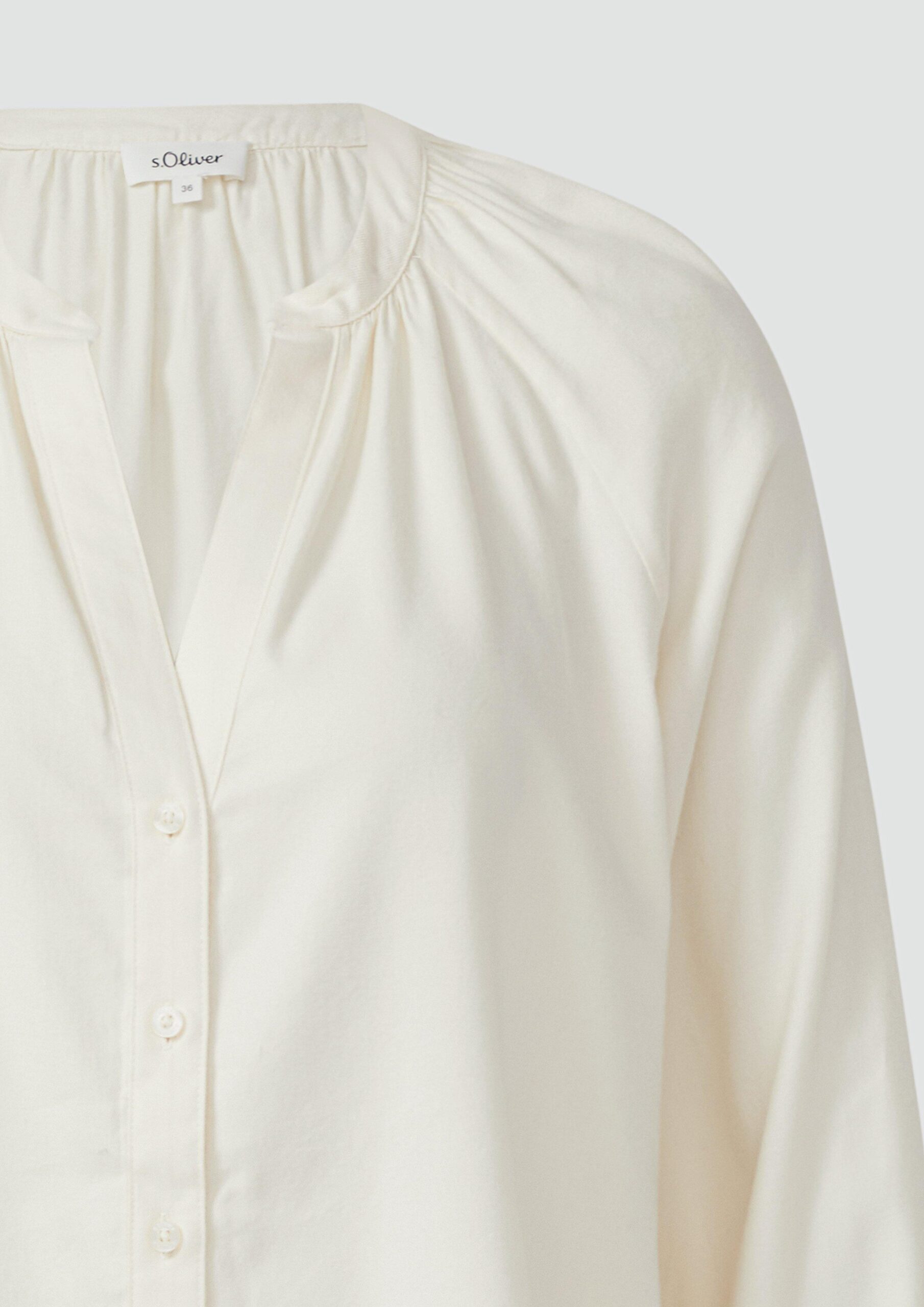 Flanell-Bluse im Relaxed Fit mit Raffung