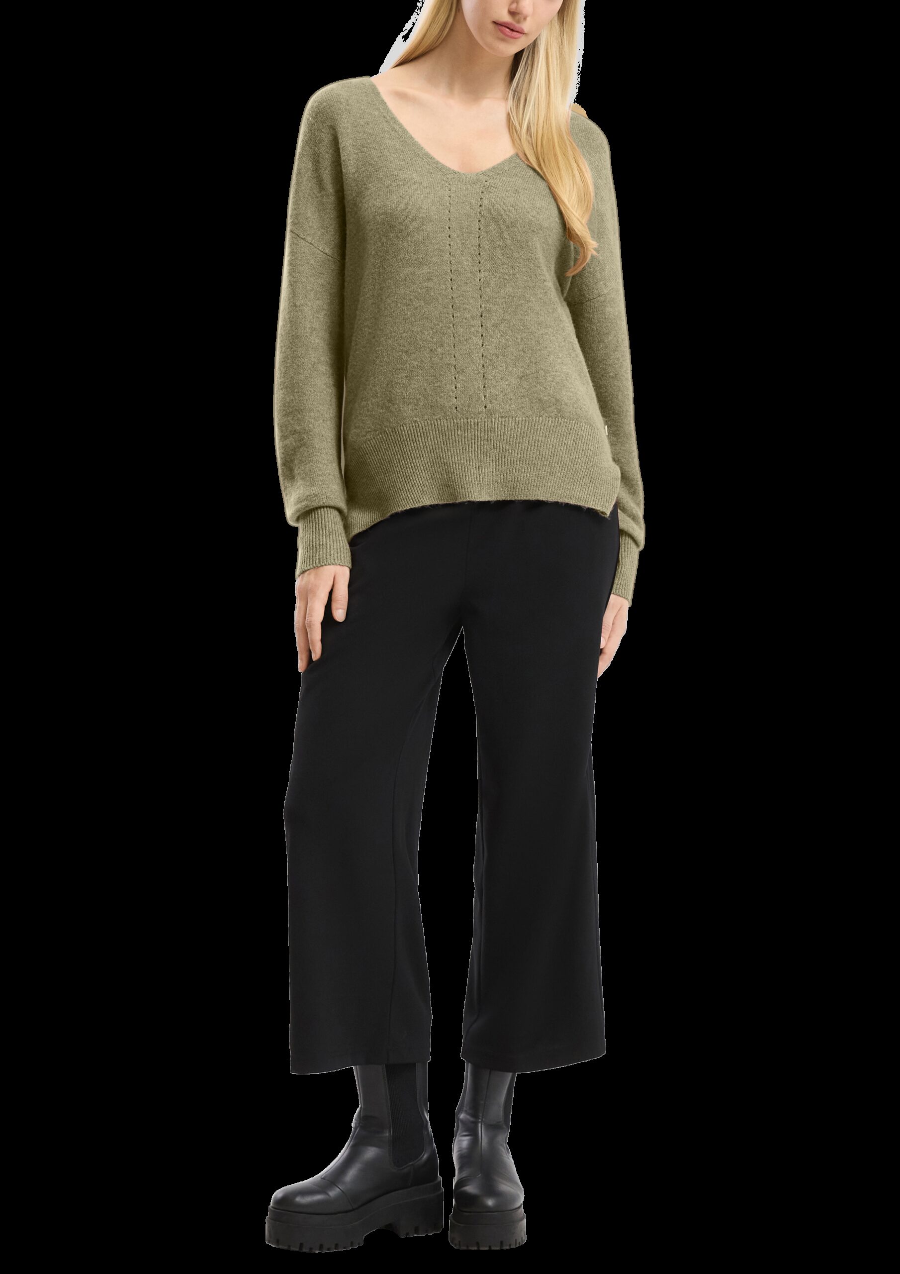 Weicher Strickpullover mit Ajour-Detail