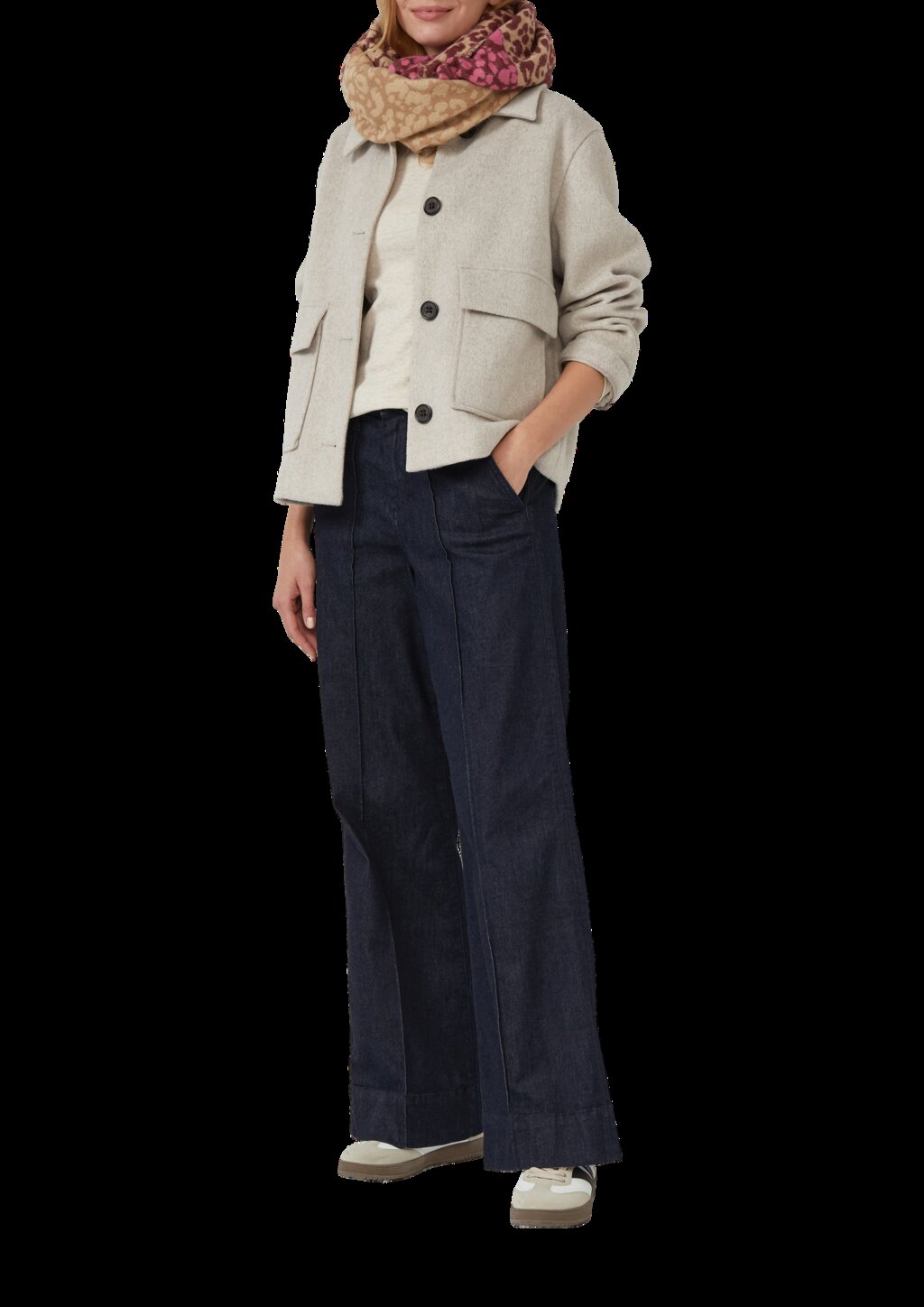 Eleganter Leo-Loop-Schal aus strukturiertem Jacquard