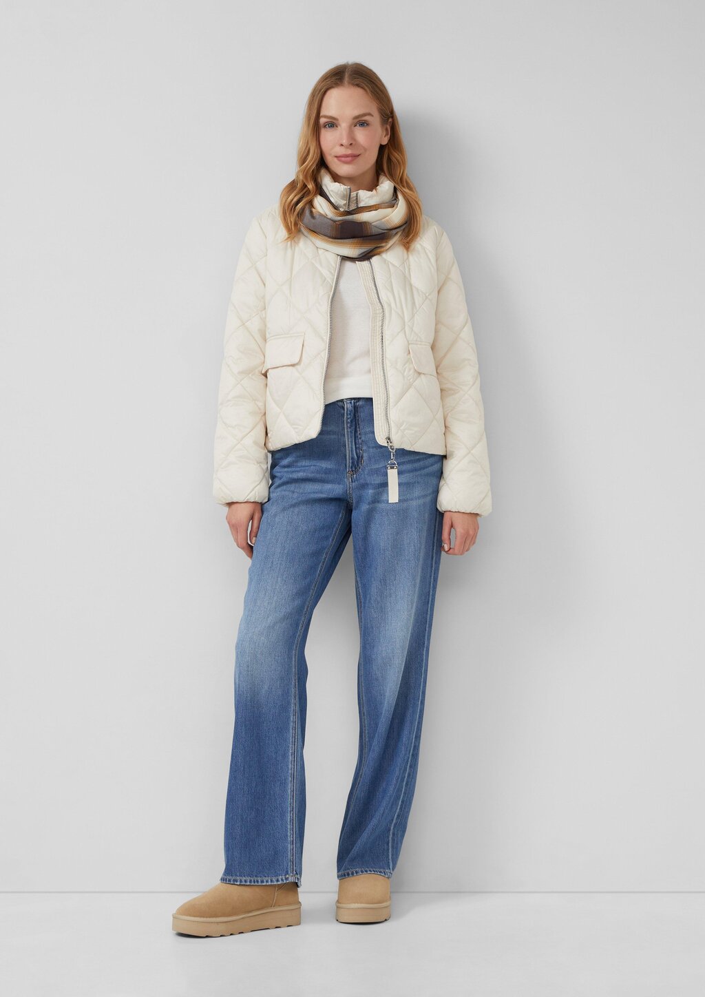 Karierter Loop-Schal aus Modalmix