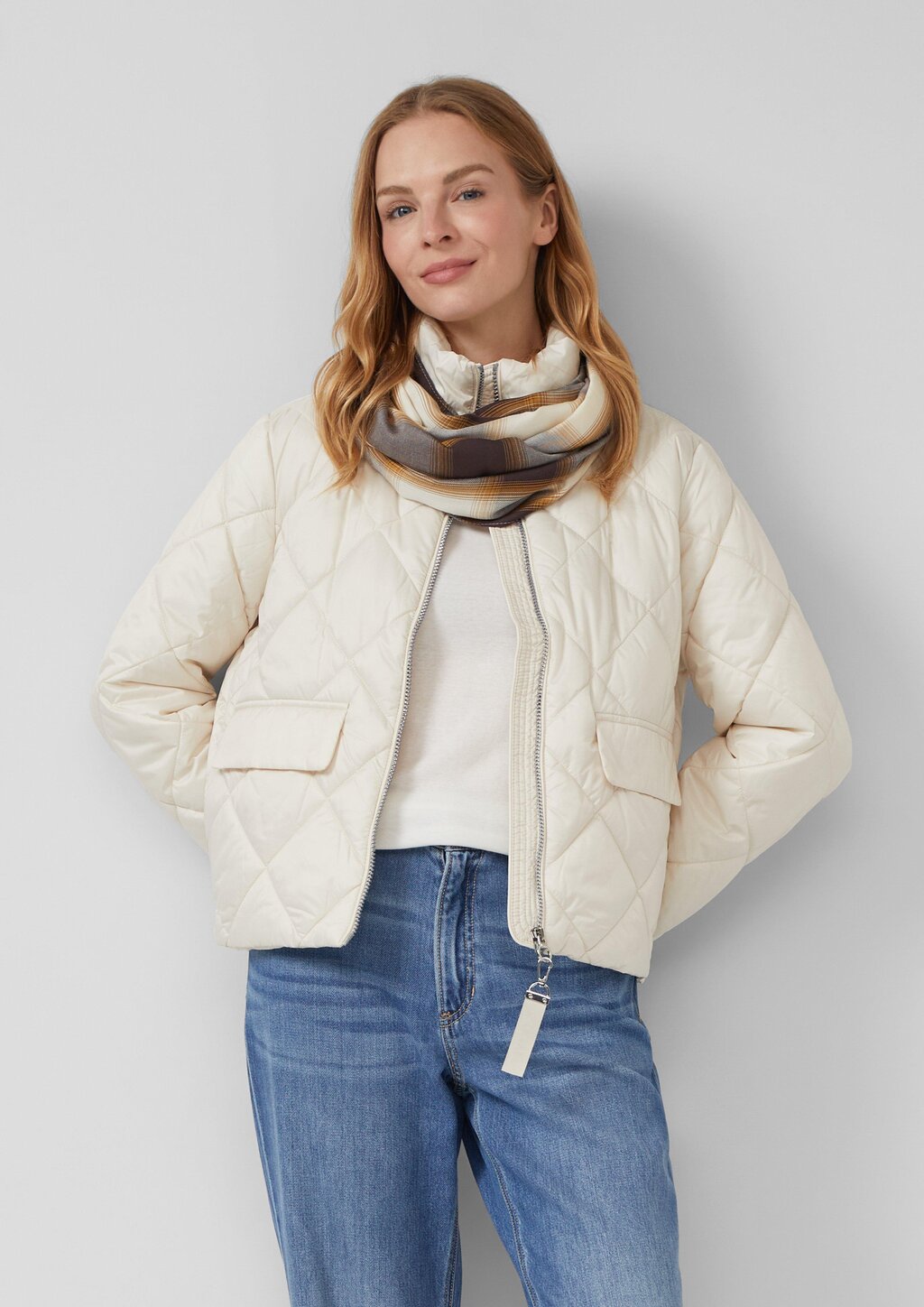 Karierter Loop-Schal aus Modalmix