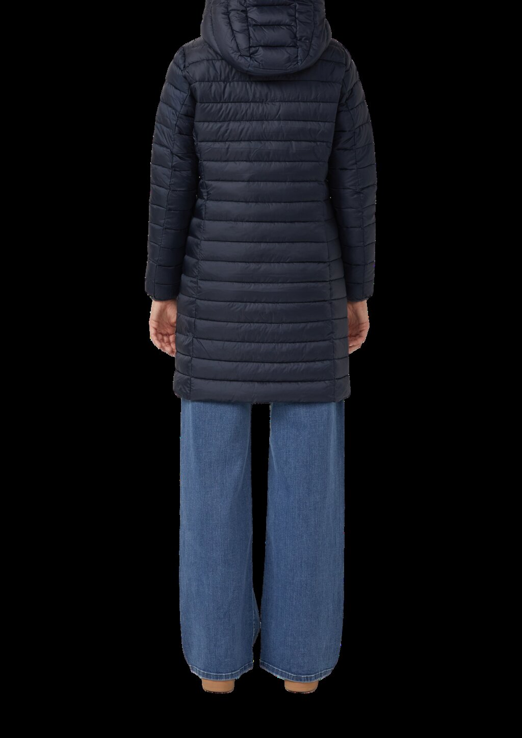 Packbarer leichter Mantel mit Zwei-Wege-Reißverschluss und abnehmbarer Kapuze