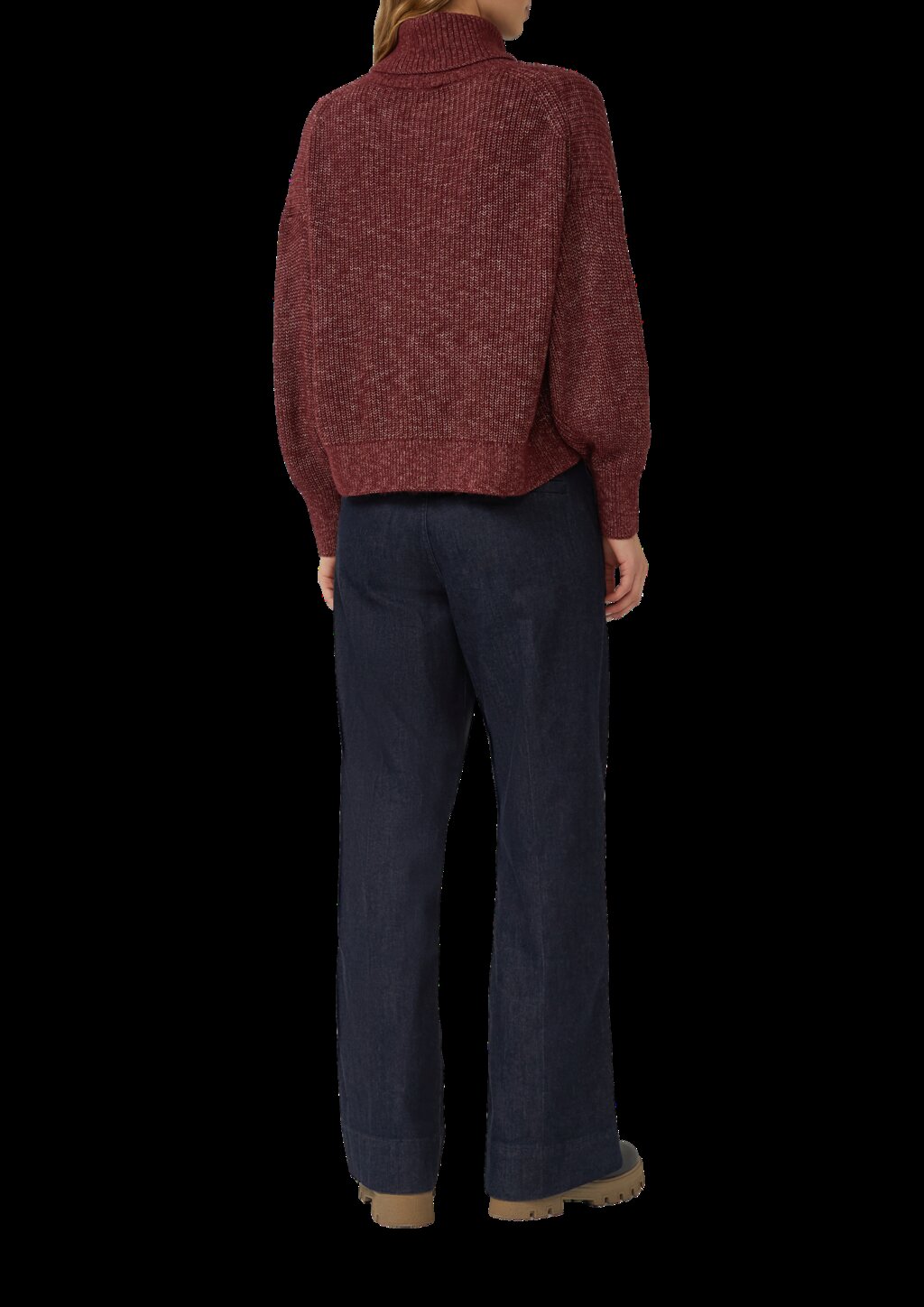 Oversize-Strickpullover mit weiten Ärmeln und Rollkragen