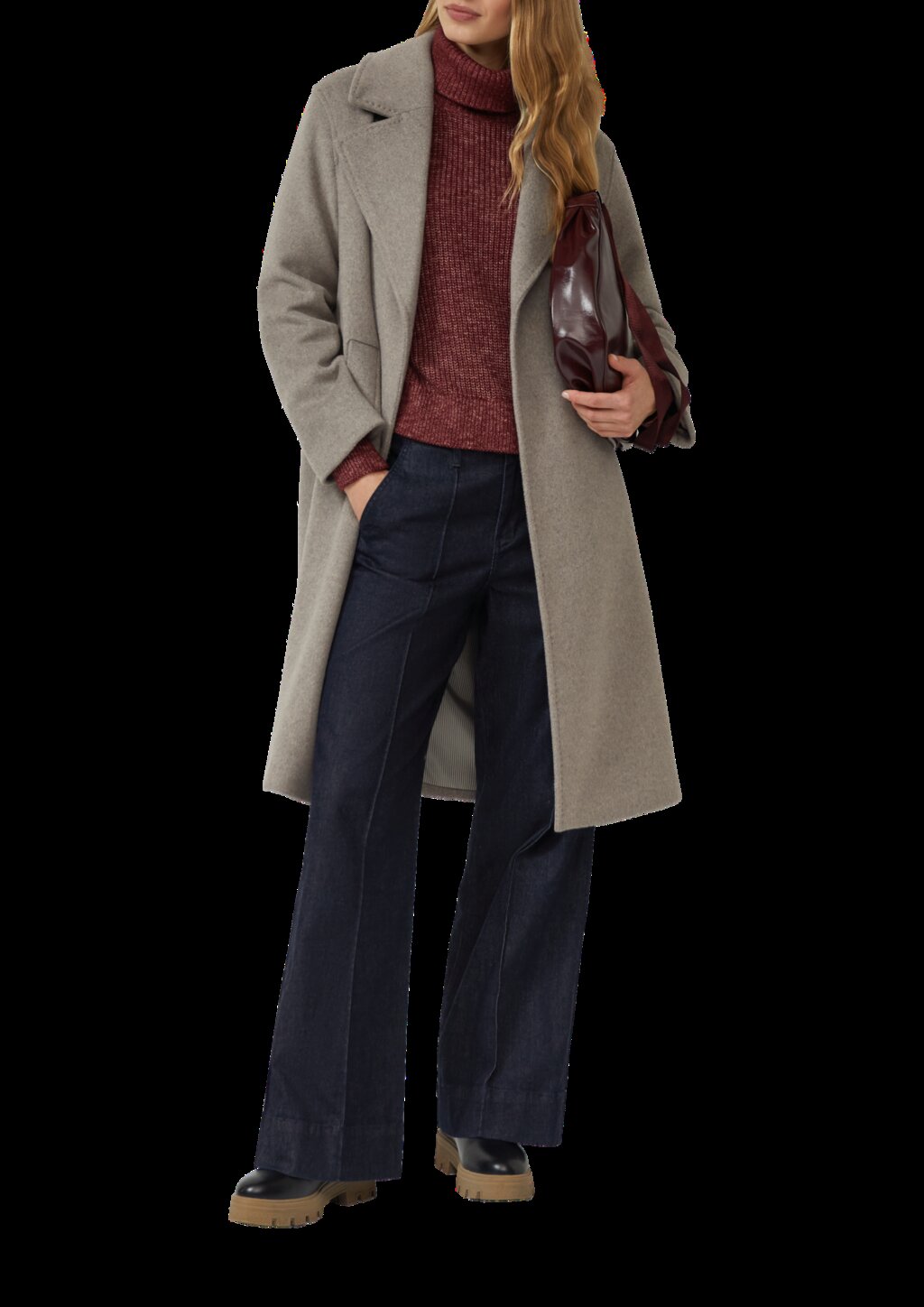 Oversize-Strickpullover mit weiten Ärmeln und Rollkragen