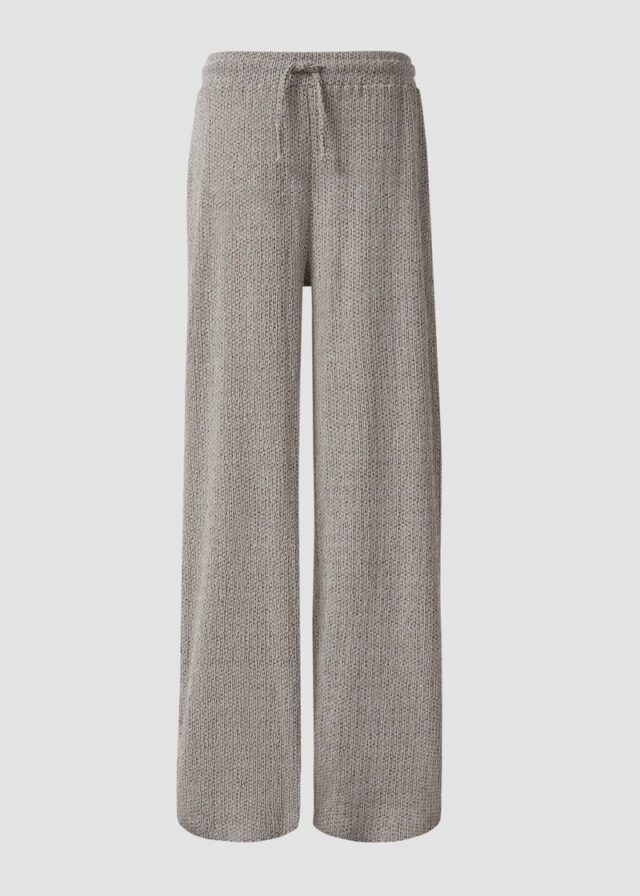 Strukturierte Wide-Leg-Hose mit Tunnelzug