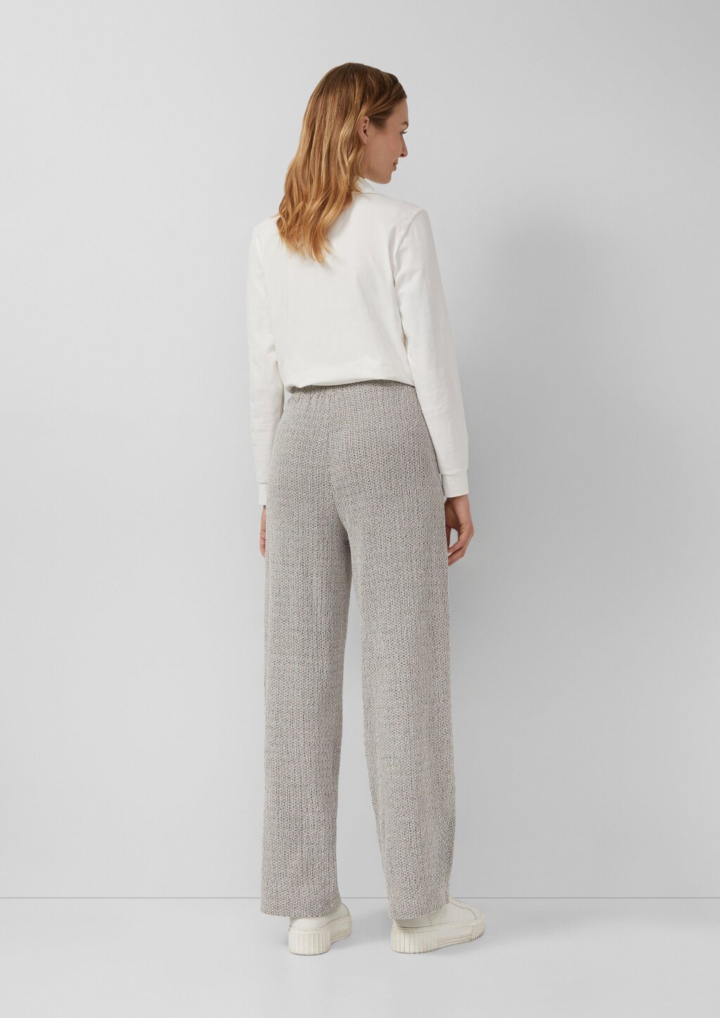 Strukturierte Wide-Leg-Hose mit Tunnelzug