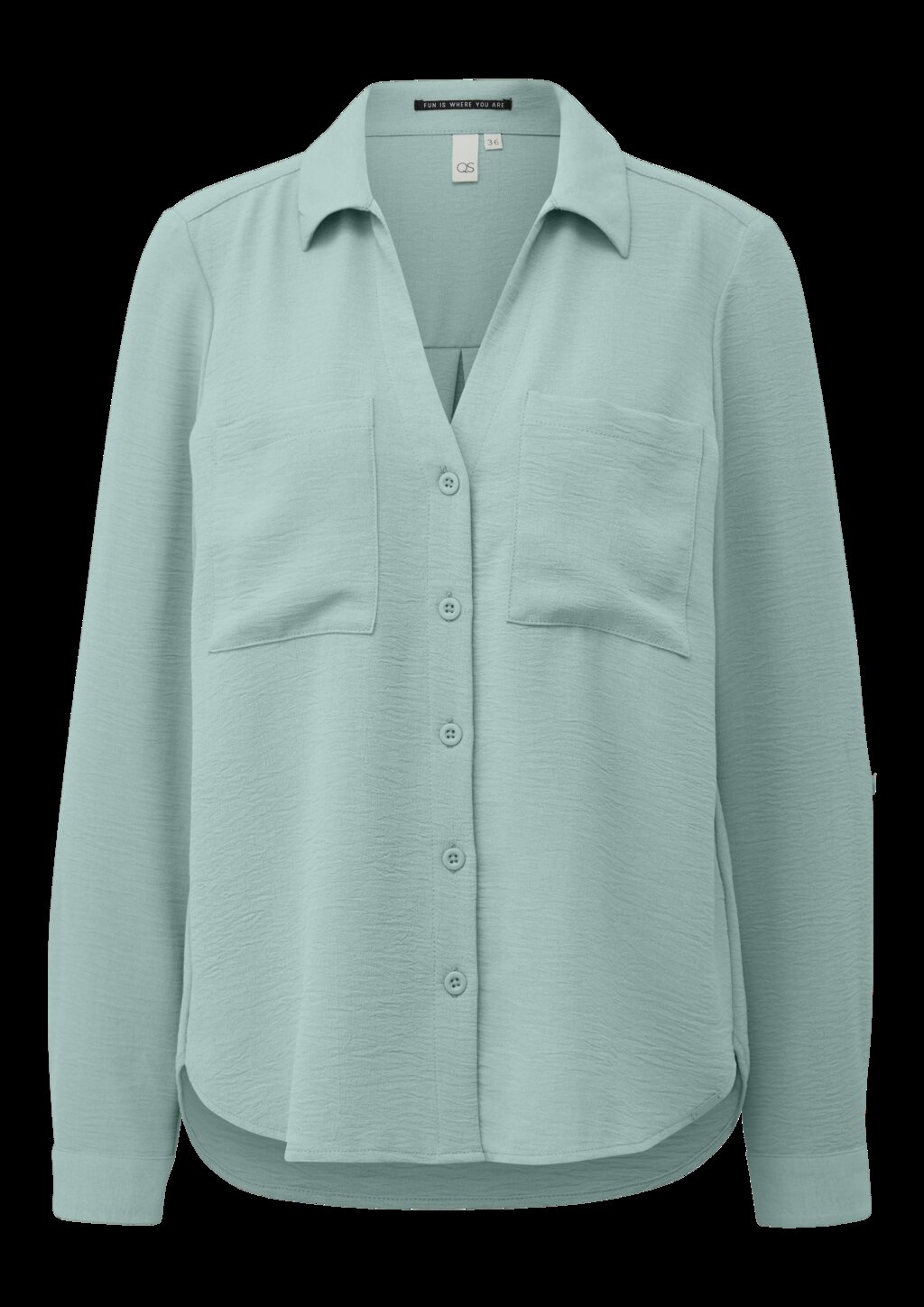 Crêpebluse mit Turn-up-Ärmel