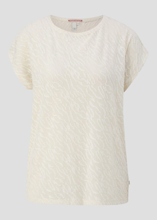 Leicht transparentes Oversize-Shirt mit Ausbrennermuster