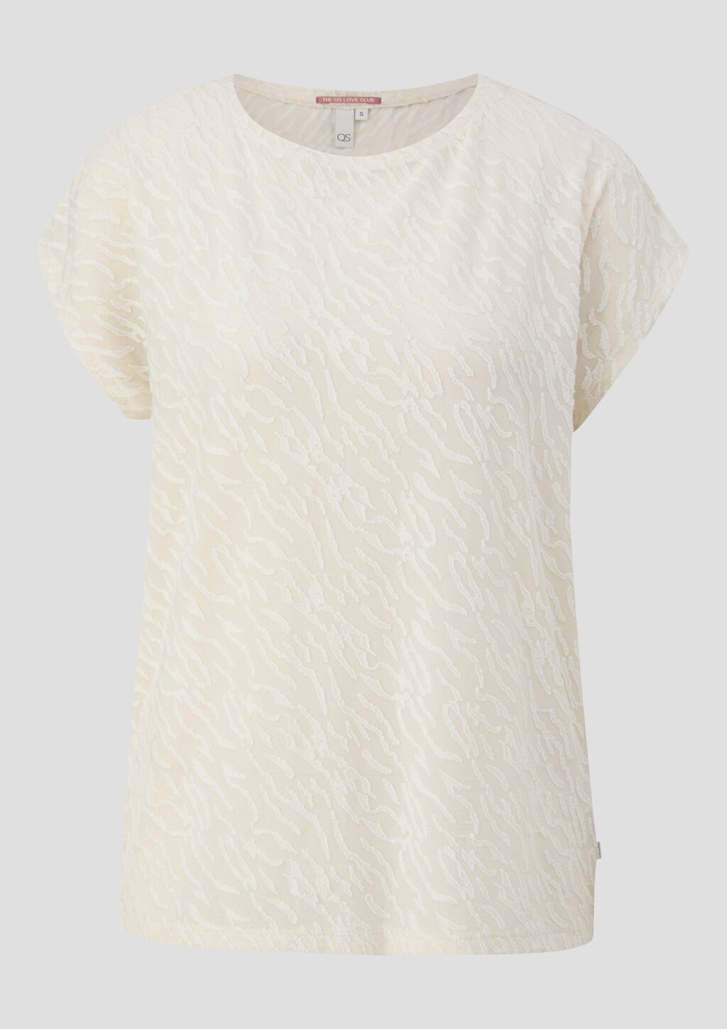 Leicht transparentes Oversize-Shirt mit Ausbrennermuster