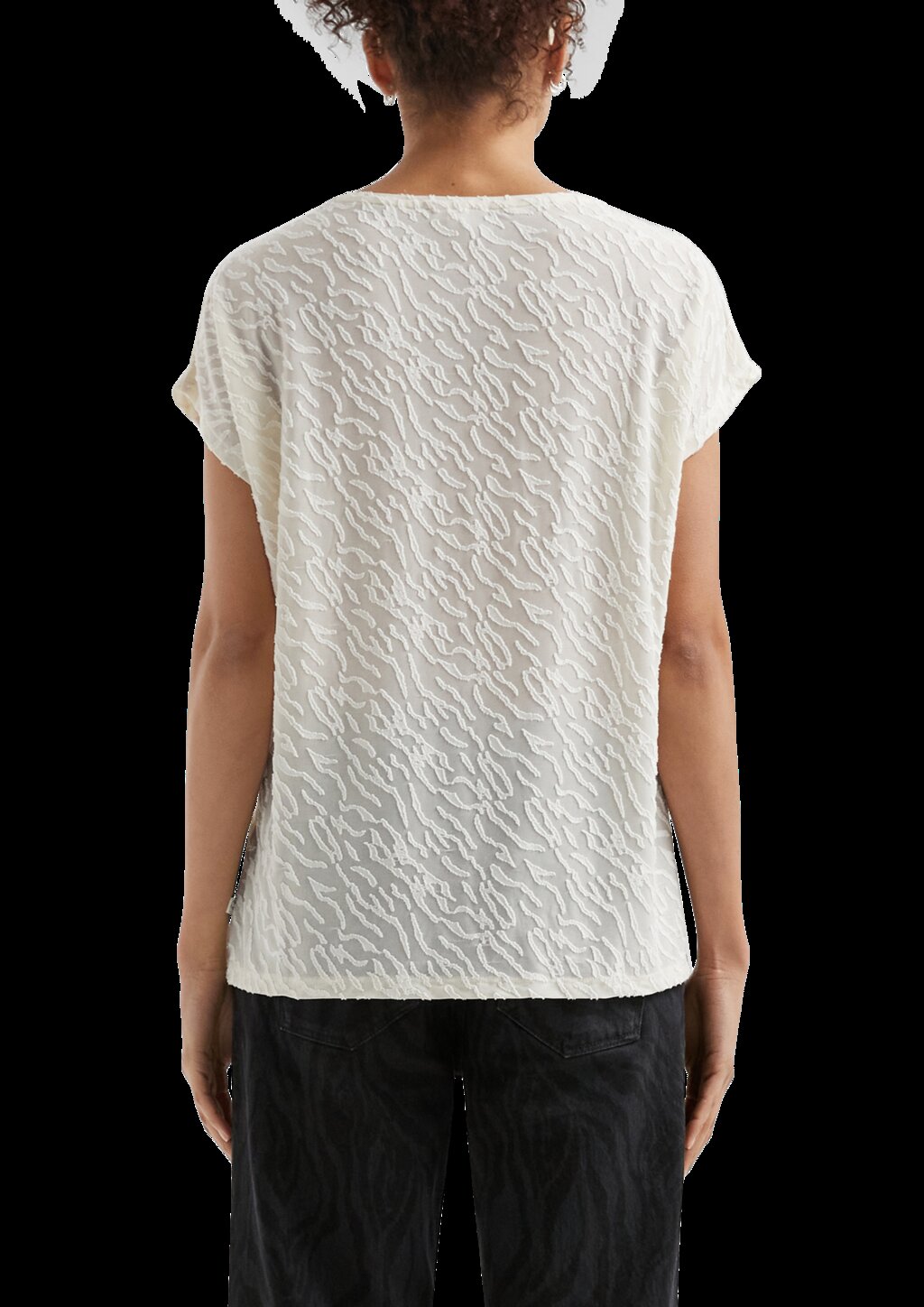 Leicht transparentes Oversize-Shirt mit Ausbrennermuster