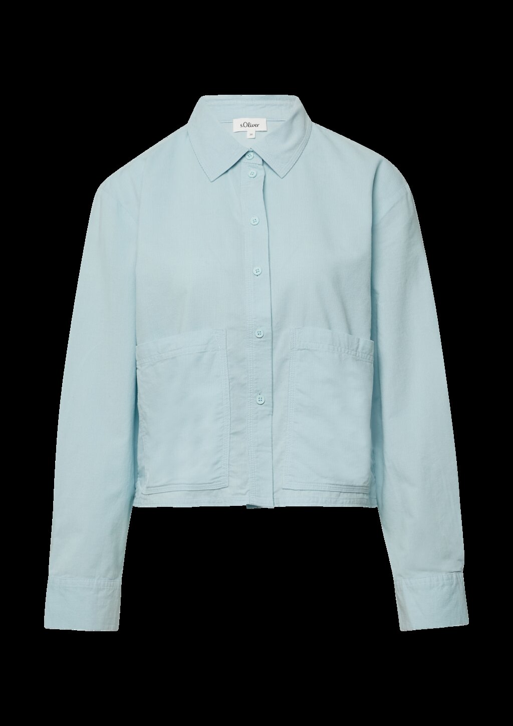 Verkürzte Feincord-Bluse mit aufgesetzten Taschen