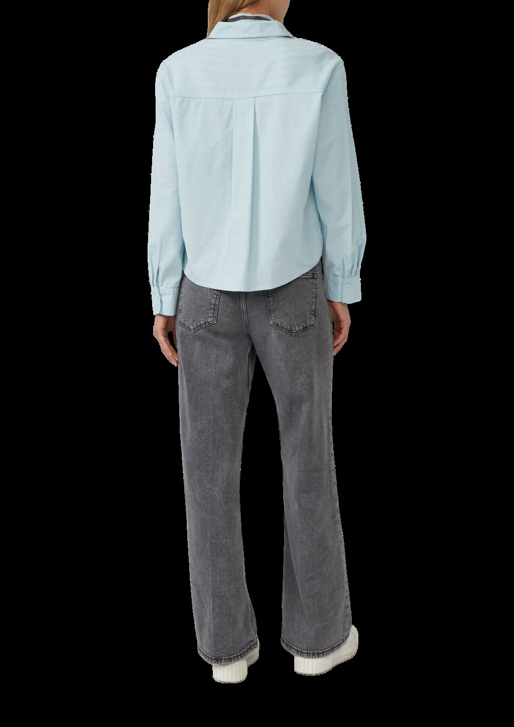 Verkürzte Feincord-Bluse mit aufgesetzten Taschen