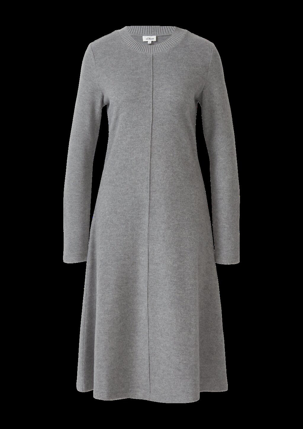 Strukturiertes Midikleid aus weichem Sweat im Slim Fit