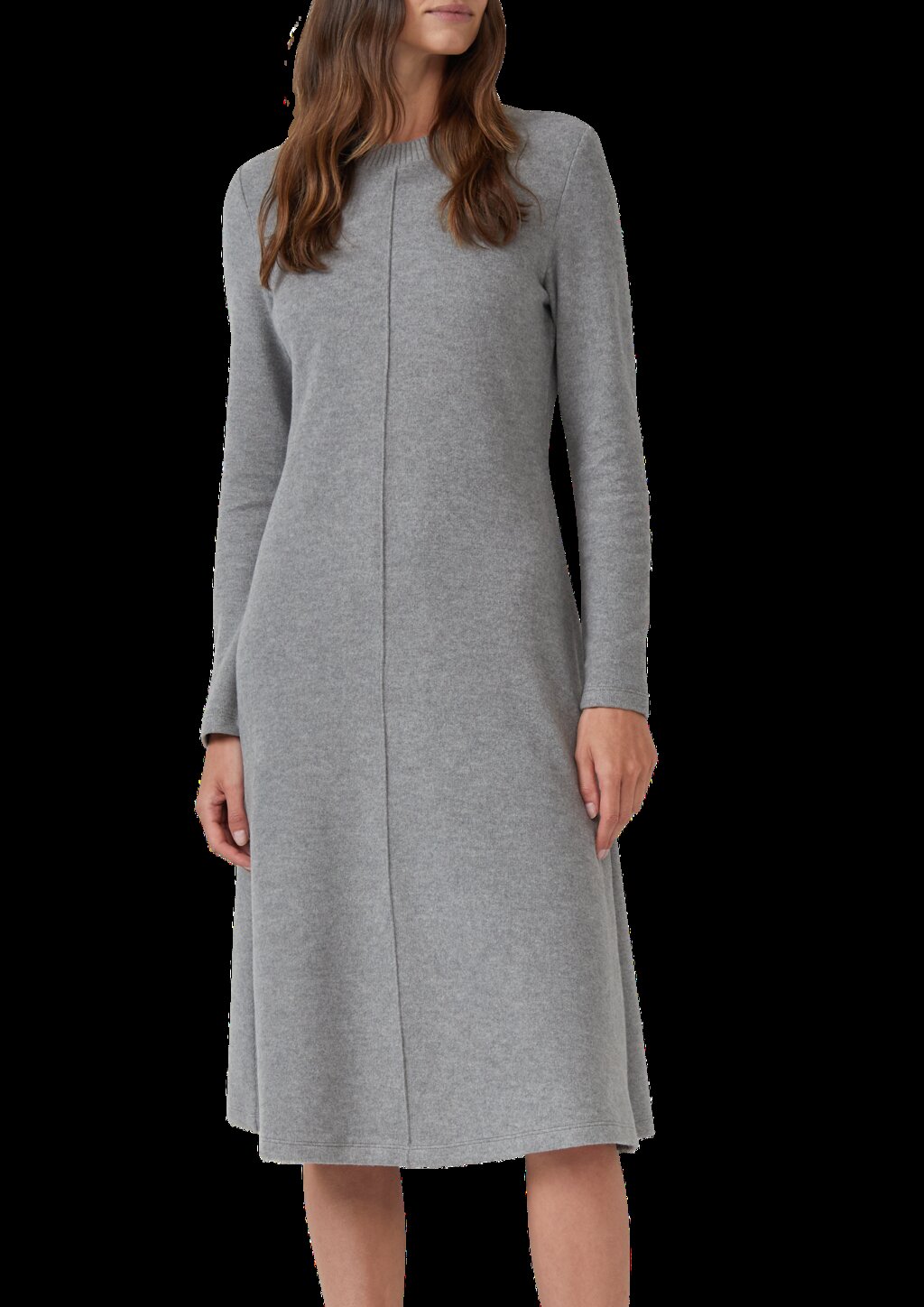 Strukturiertes Midikleid aus weichem Sweat im Slim Fit