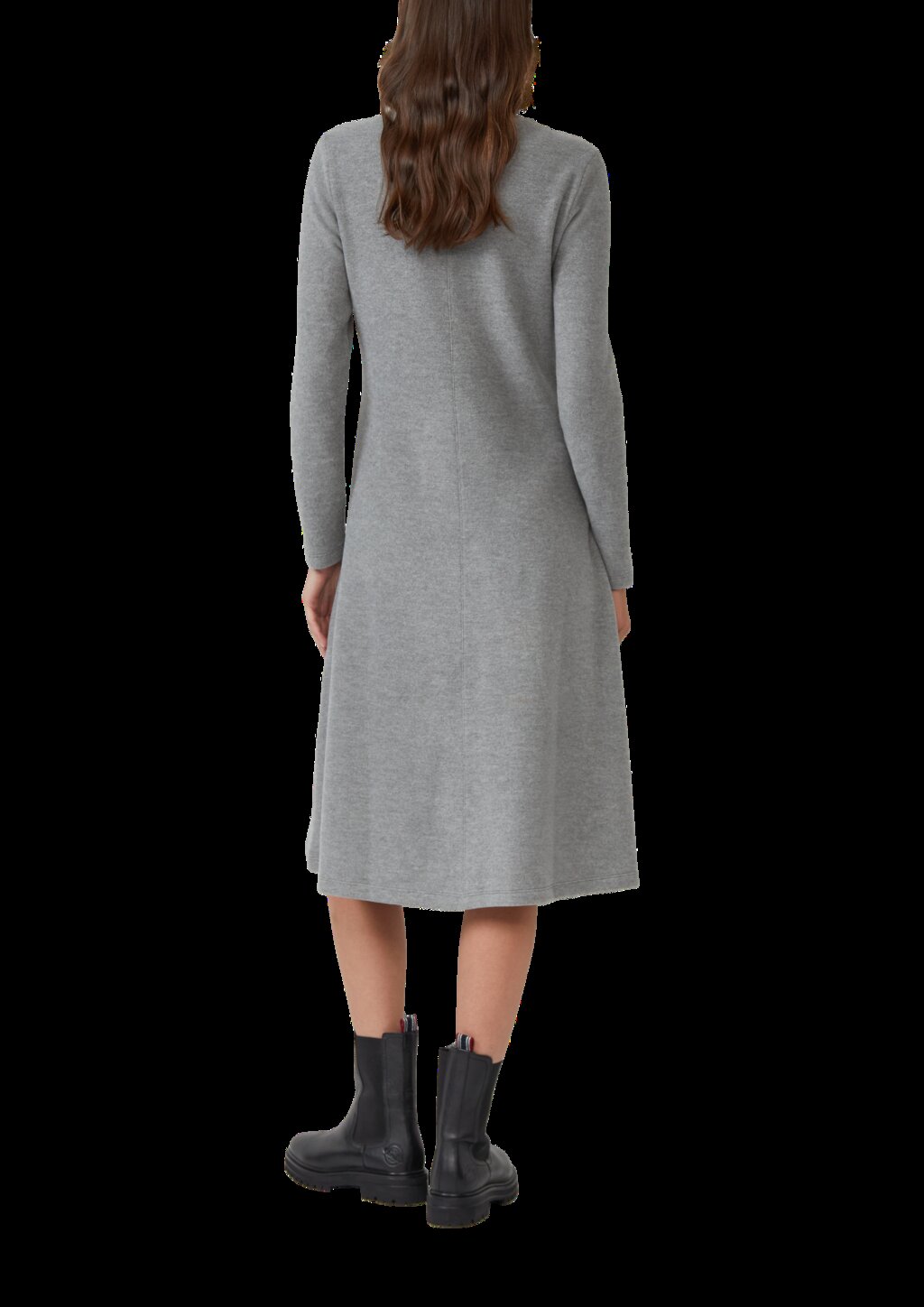 Strukturiertes Midikleid aus weichem Sweat im Slim Fit