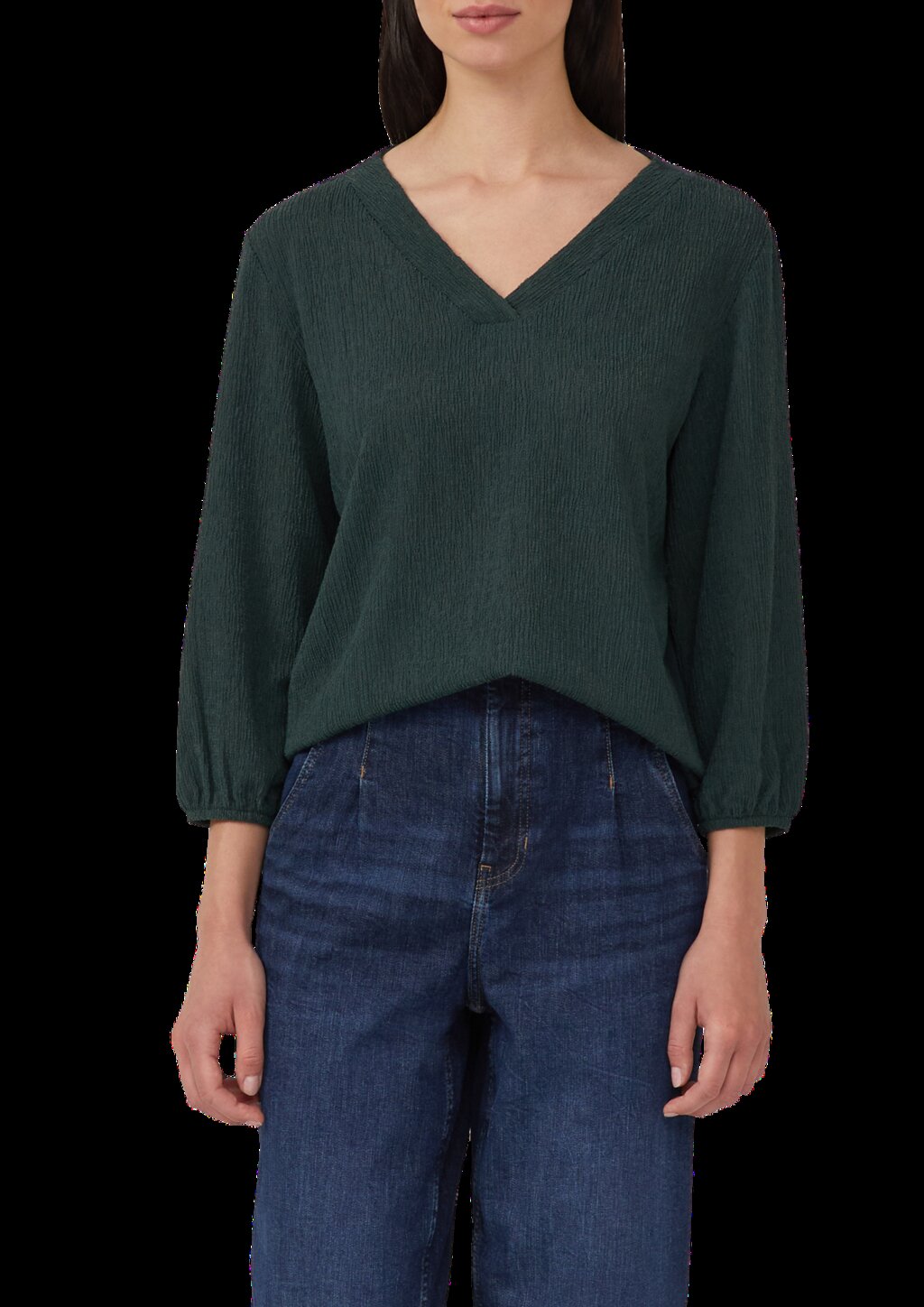 Strukturshirt im Fabricmix mit 3/4-Arm