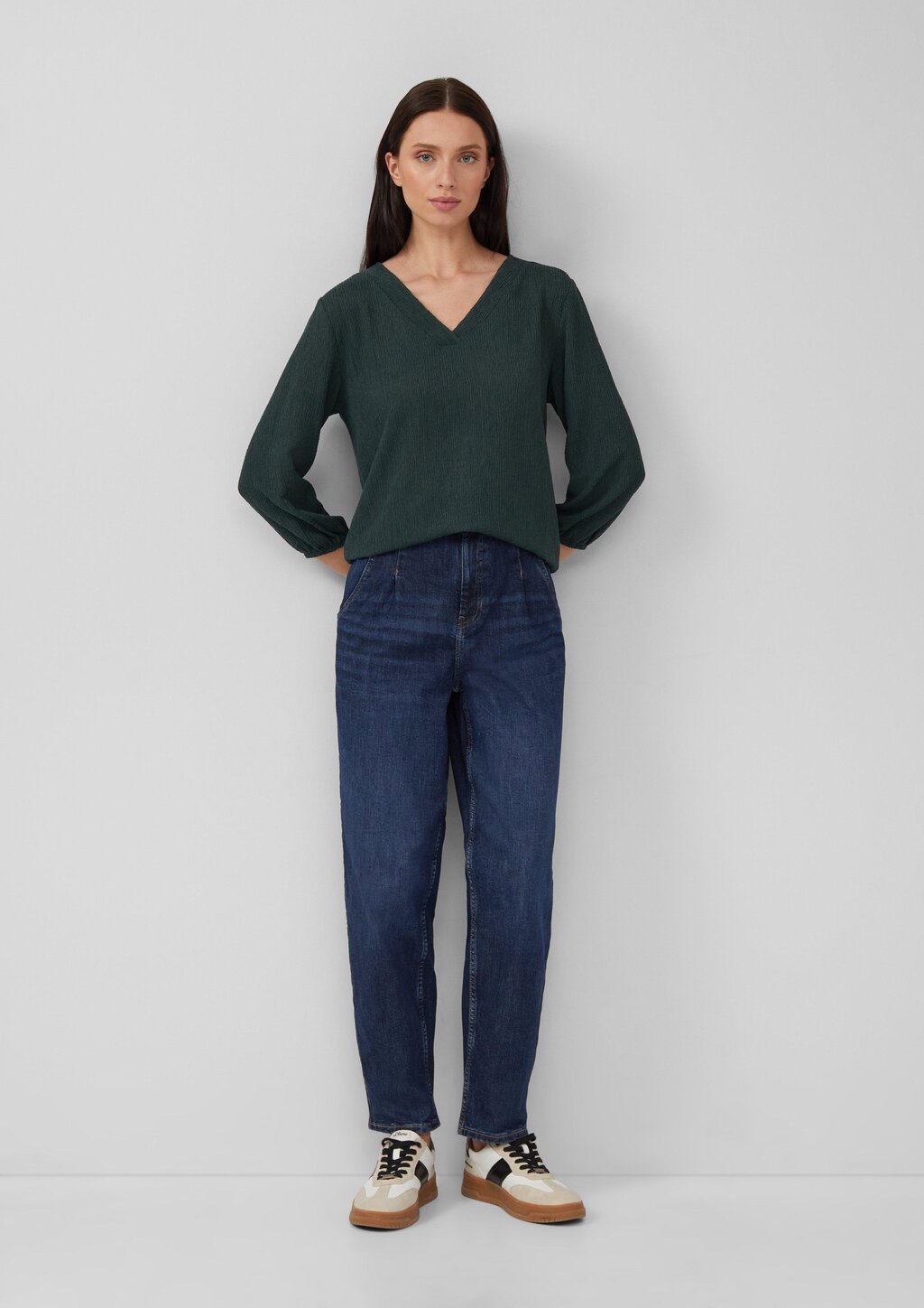 Strukturshirt im Fabricmix mit 3/4-Arm