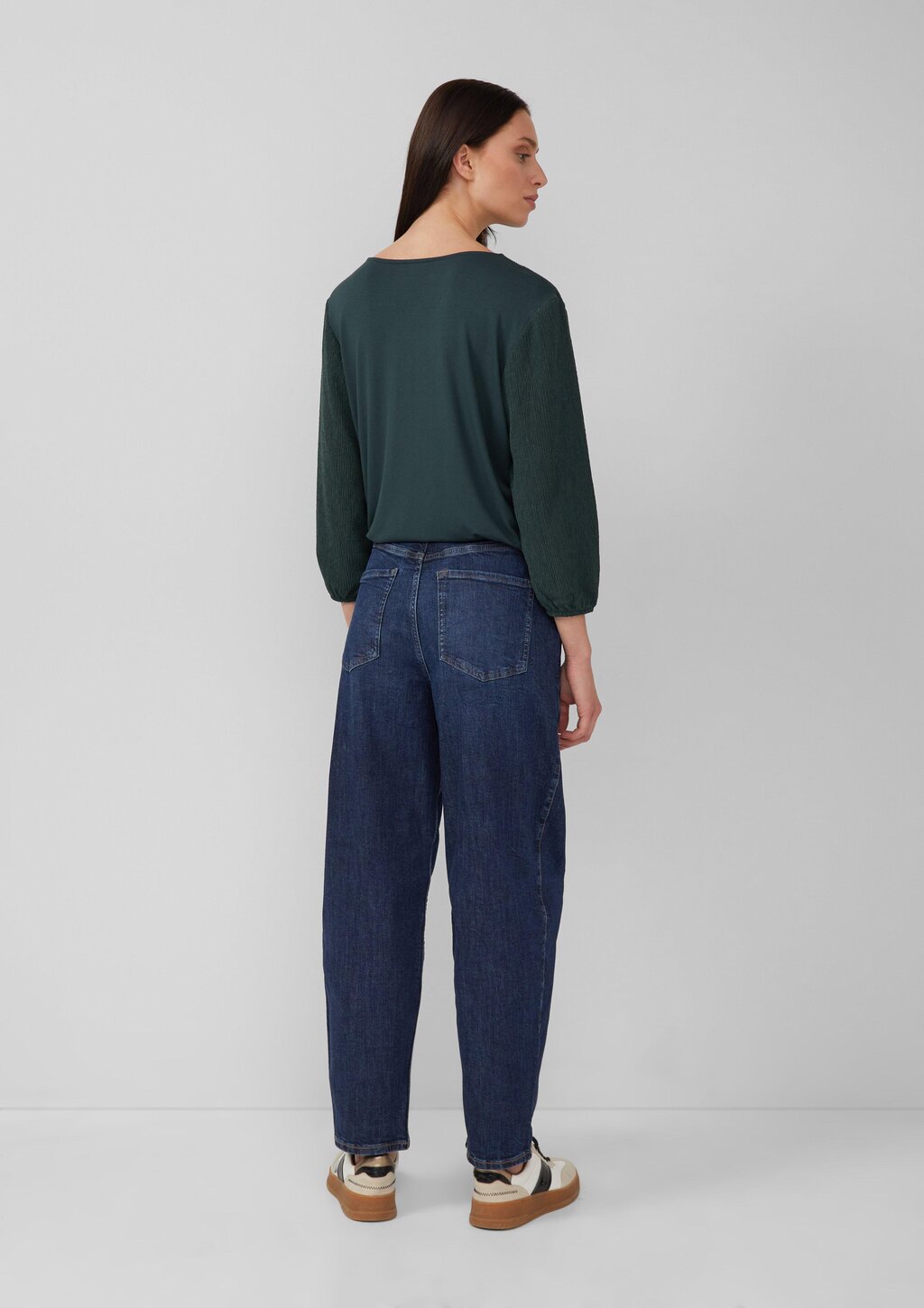 Strukturshirt im Fabricmix mit 3/4-Arm