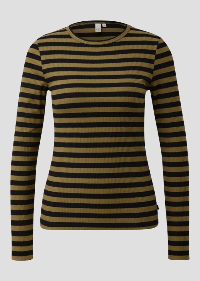 Geripptes Longsleeve im Slim Fit