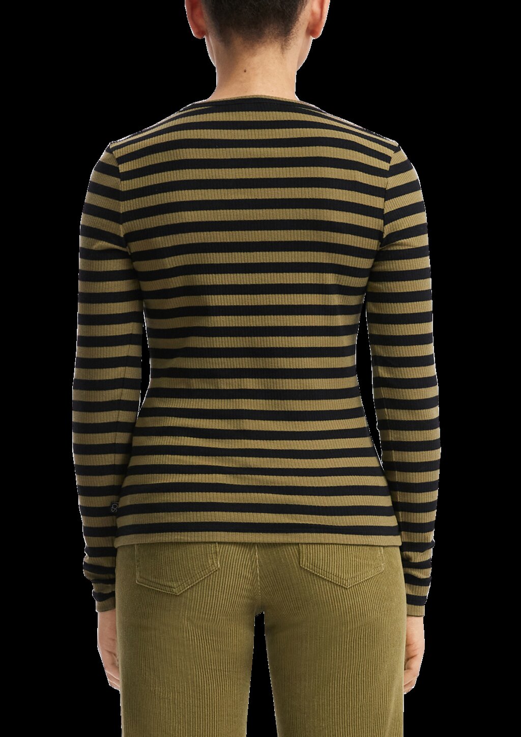 Geripptes Longsleeve im Slim Fit