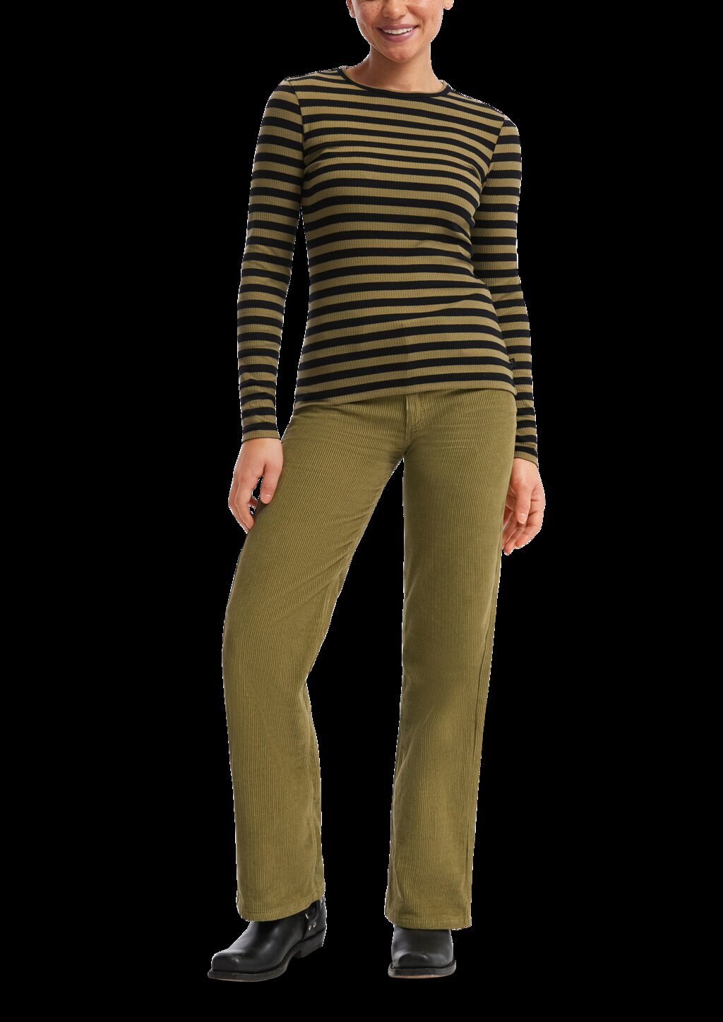 Geripptes Longsleeve im Slim Fit