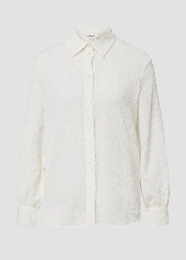 Elastisch Strukturbluse mit Raffung am Rücken