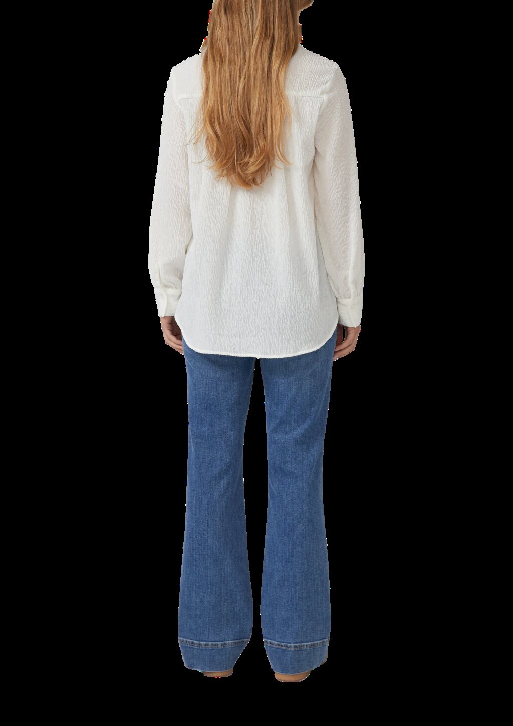 Elastisch Strukturbluse mit Raffung am Rücken