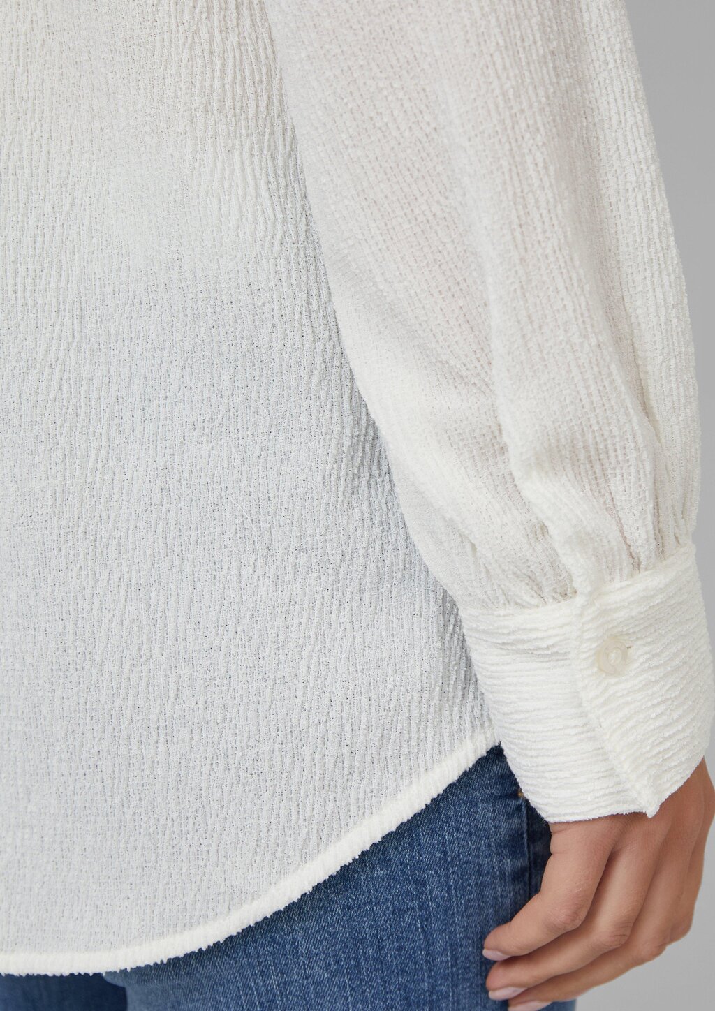 Elastisch Strukturbluse mit Raffung am Rücken