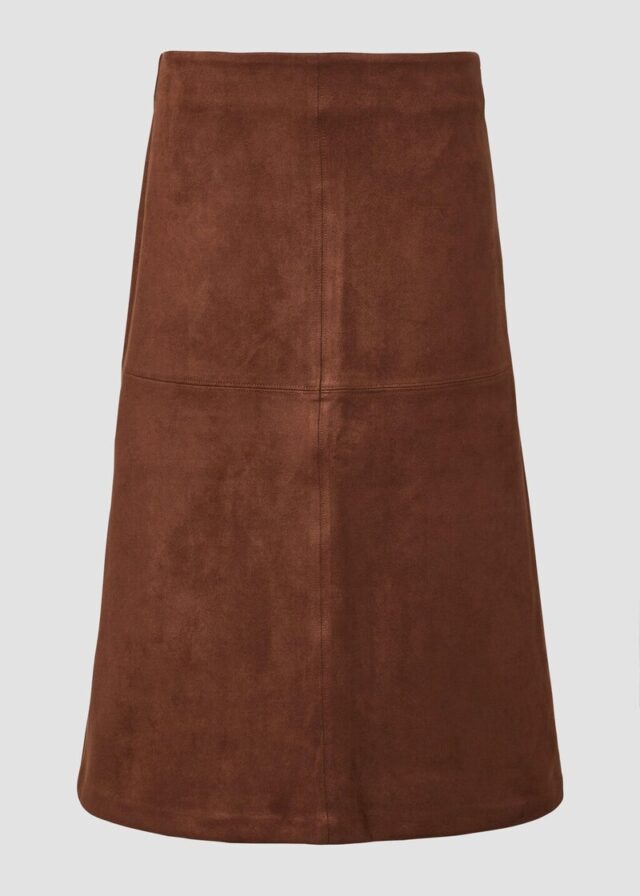 Midi-Rock in Veloursleder-Optik