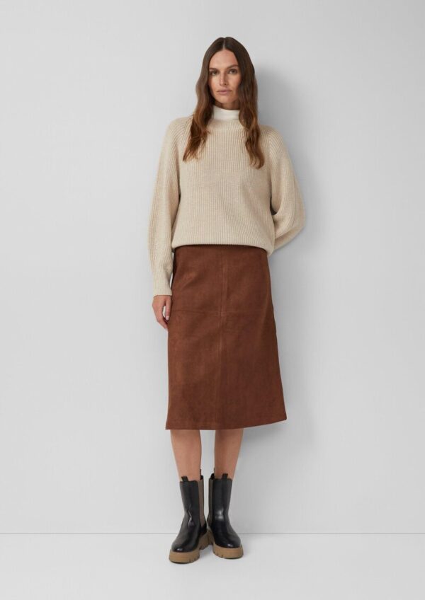 Midi-Rock in Veloursleder-Optik