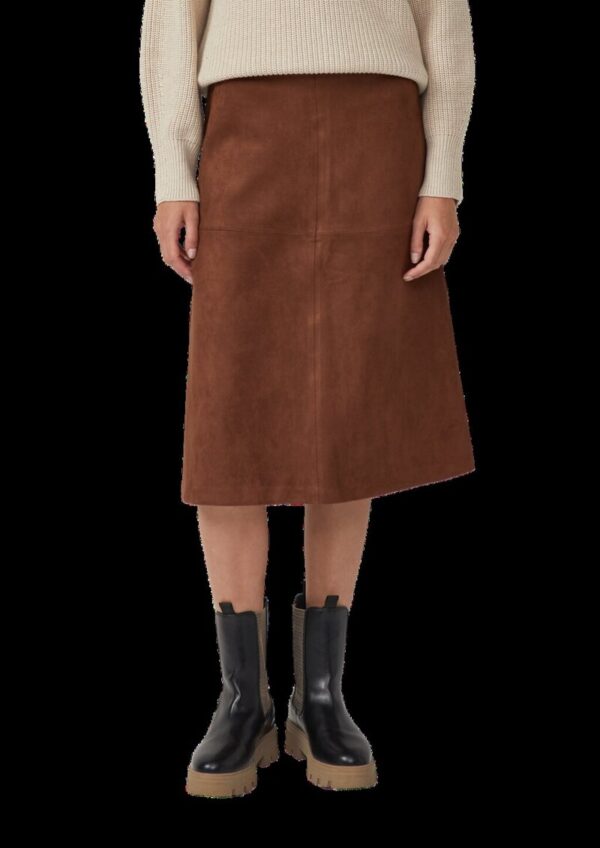 Midi-Rock in Veloursleder-Optik