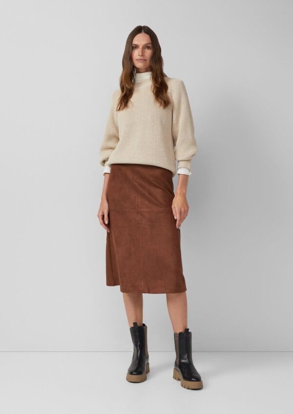 Midi-Rock in Veloursleder-Optik