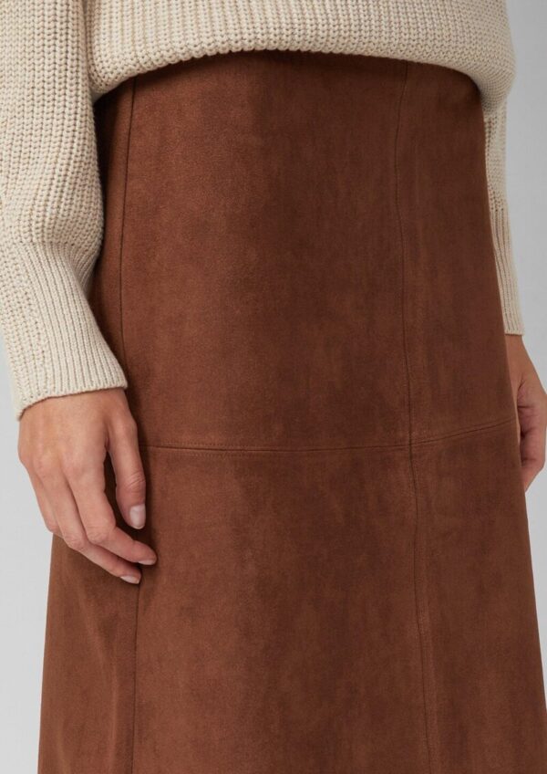 Midi-Rock in Veloursleder-Optik