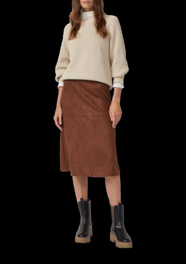 Midi-Rock in Veloursleder-Optik