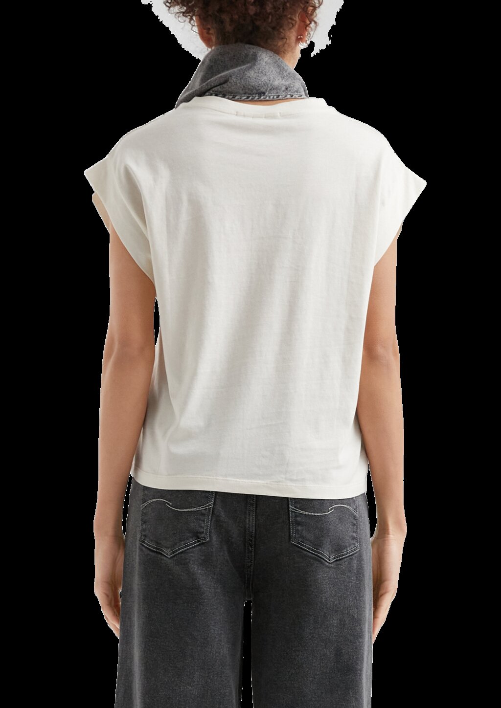 T-Shirt mit überschnittenen Schultern und Stickerei