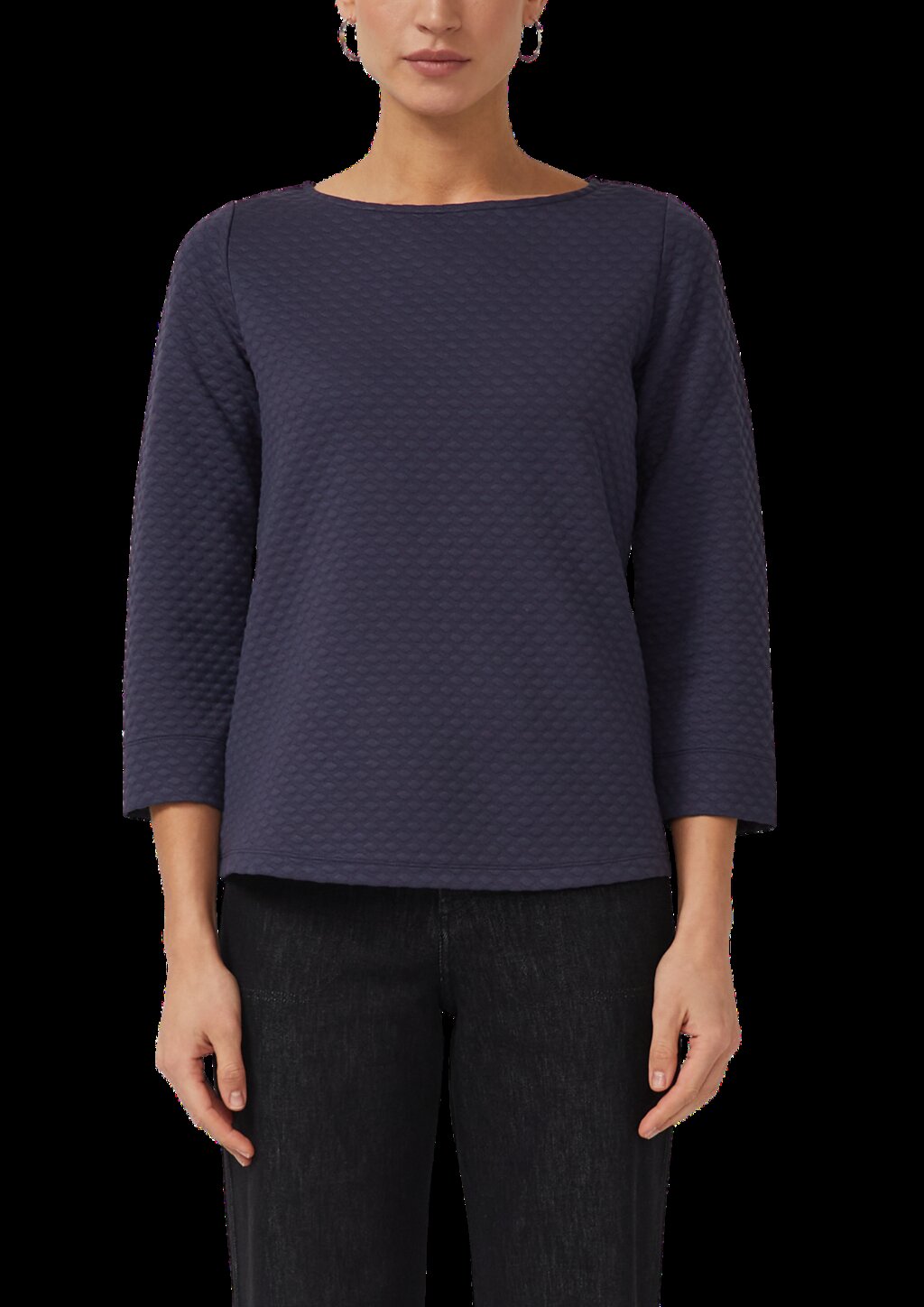 Jacquard-Sweatshirt im Relaxed Fit mit U-Boot-Ausschnitt