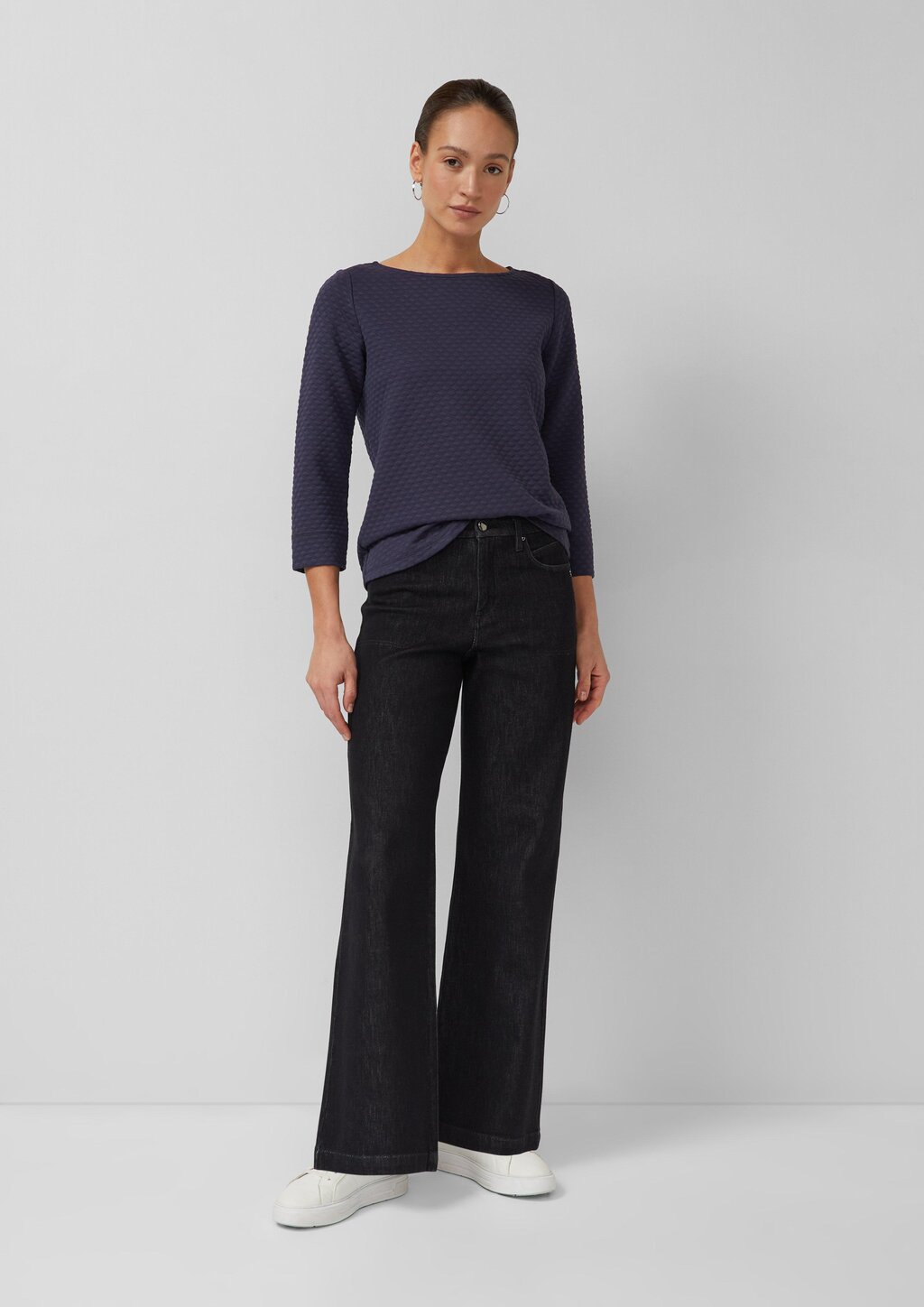 Jacquard-Sweatshirt im Relaxed Fit mit U-Boot-Ausschnitt