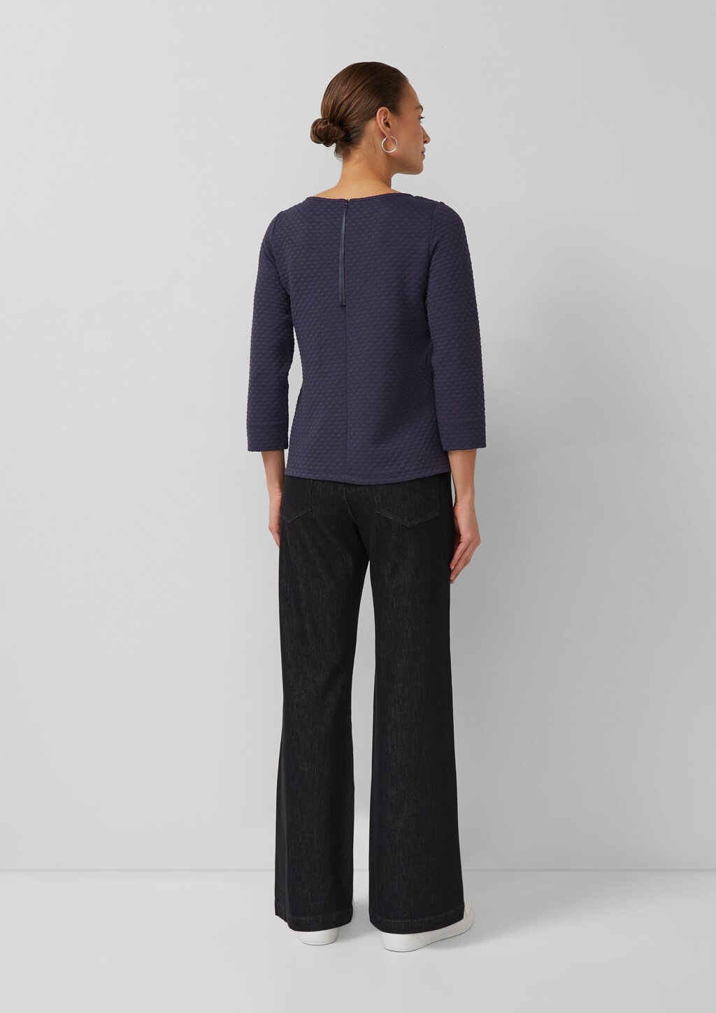 Jacquard-Sweatshirt im Relaxed Fit mit U-Boot-Ausschnitt