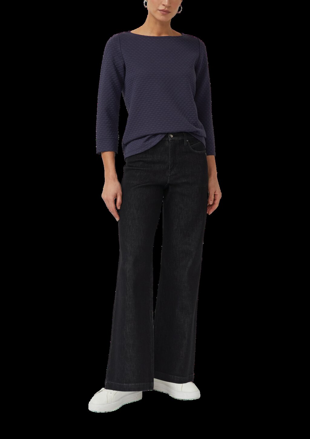 Jacquard-Sweatshirt im Relaxed Fit mit U-Boot-Ausschnitt