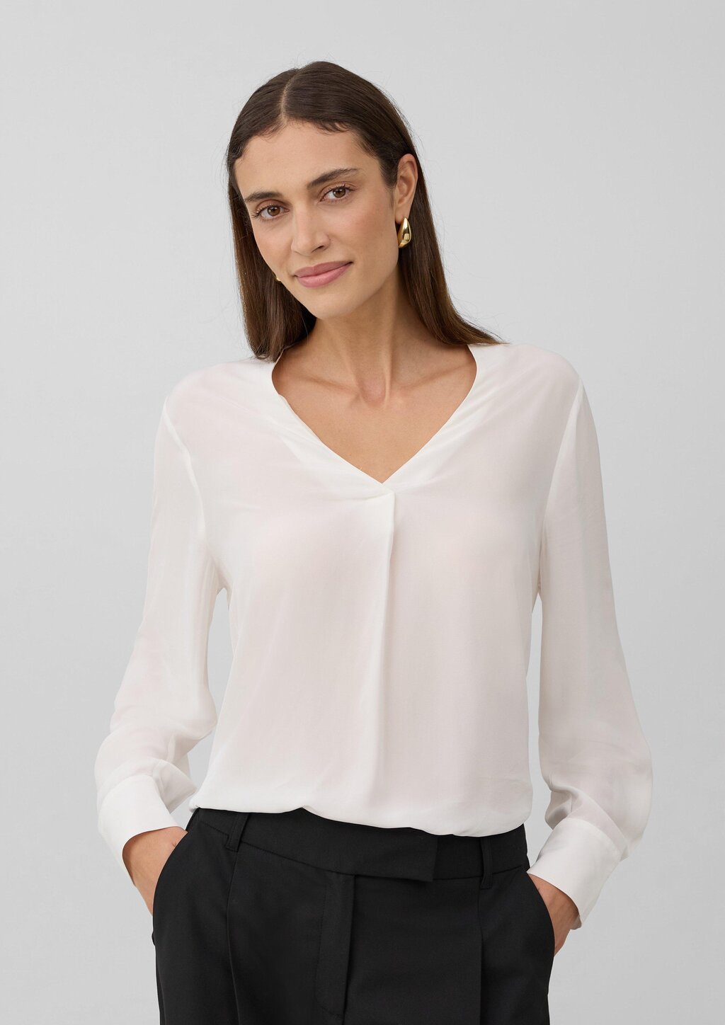 Semitransparente Tunika-Bluse aus Viskose