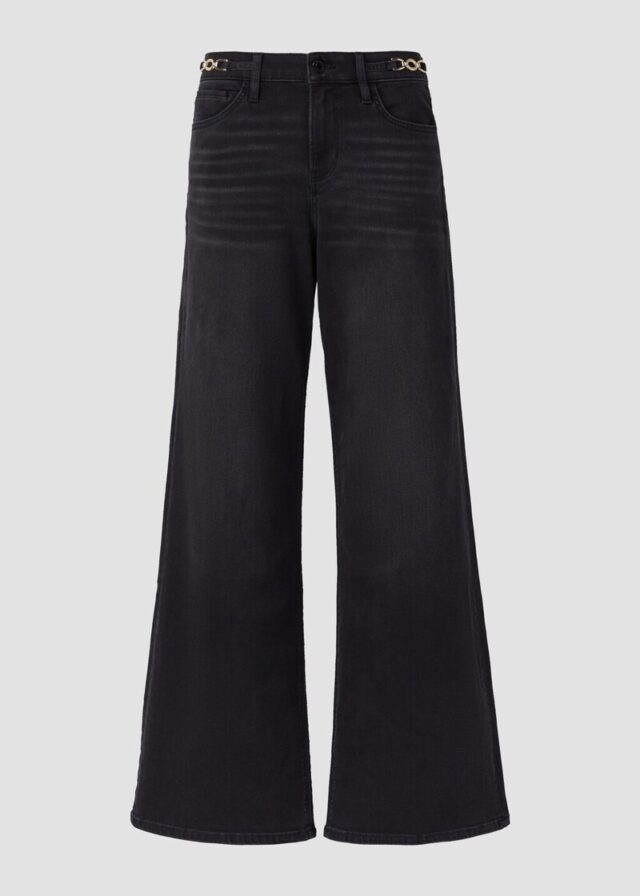 Jeans Suri / Regular Fit / Mid Rise / Wide Leg / Schmuck-Detail