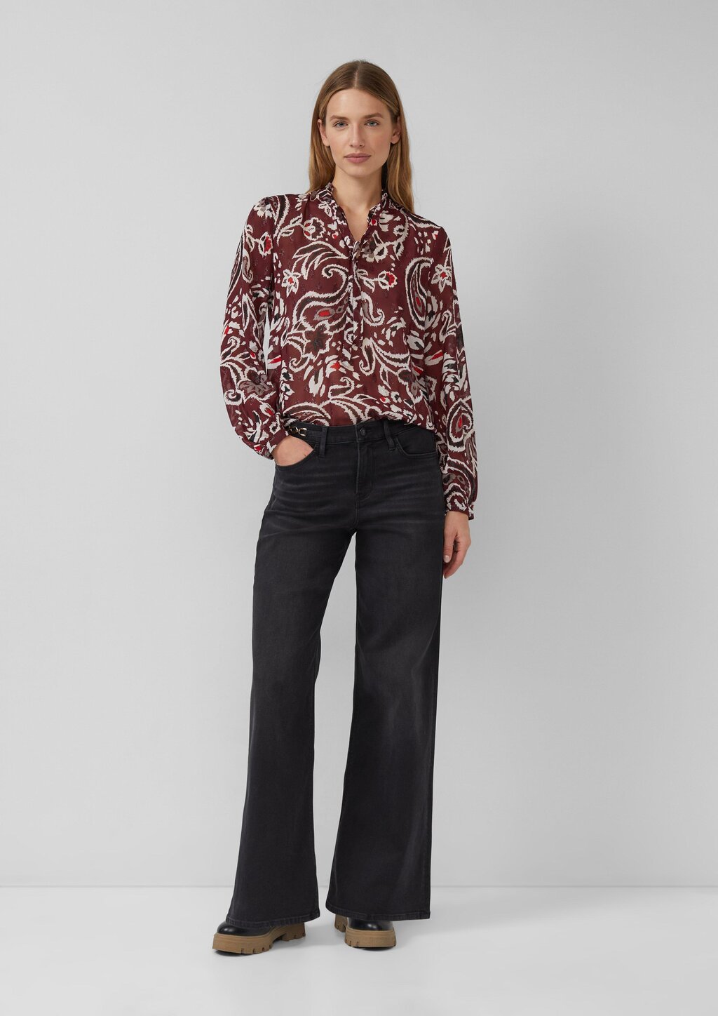 Jeans Suri / Regular Fit / Mid Rise / Wide Leg / Schmuck-Detail