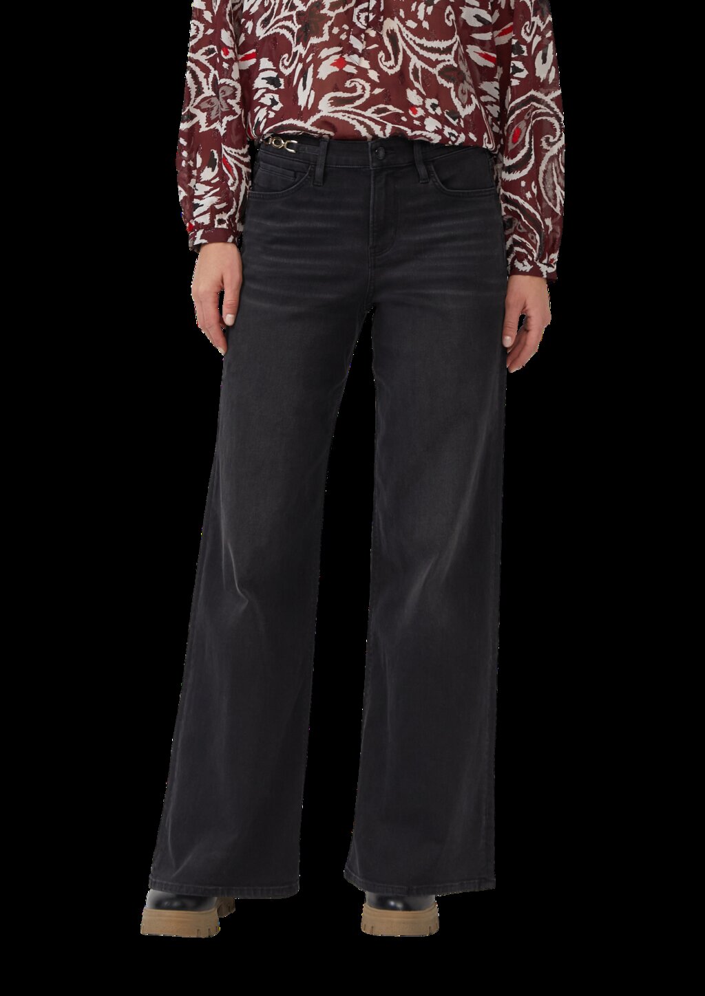 Jeans Suri / Regular Fit / Mid Rise / Wide Leg / Schmuck-Detail