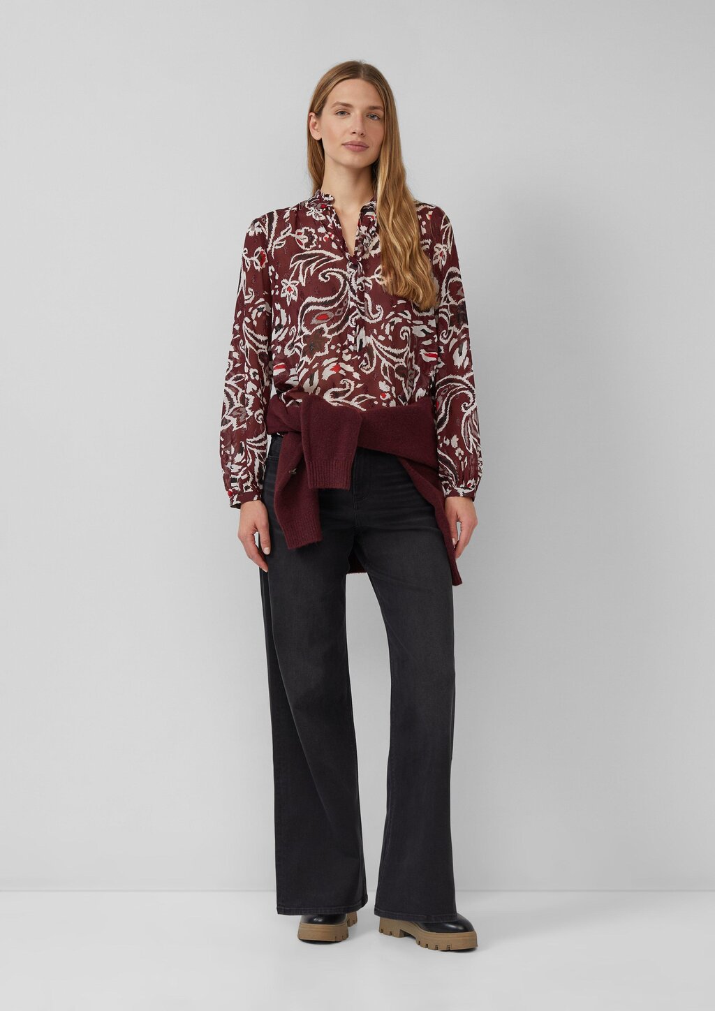 Jeans Suri / Regular Fit / Mid Rise / Wide Leg / Schmuck-Detail