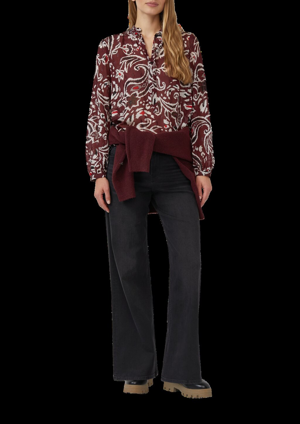 Jeans Suri / Regular Fit / Mid Rise / Wide Leg / Schmuck-Detail