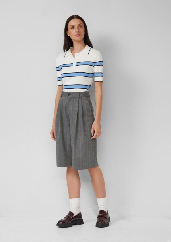 Bermuda mit Bundfalten und Nadelstreifen