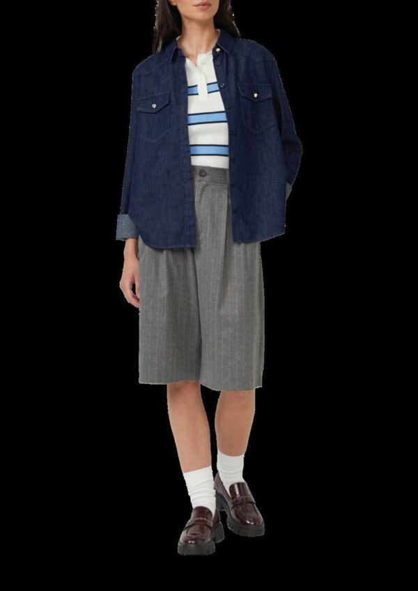 Bermuda mit Bundfalten und Nadelstreifen