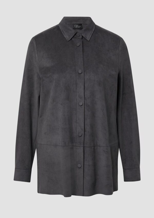 Longbluse in Veloursleder-Optik